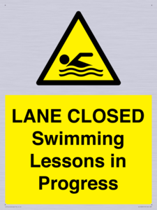 LANE CLOSED Swimming Lessons in Progress